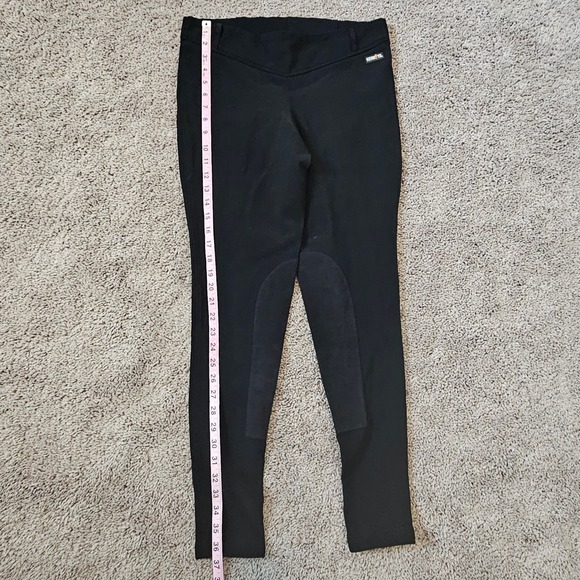 Kerrits Equestrian Knee Patch Riding Breeches Tights Womens Size L Black Horse - Picture 3 of 10
